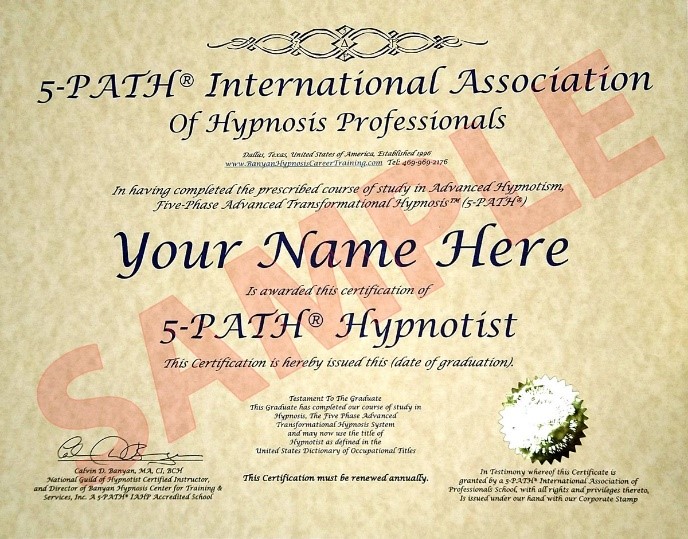 5-PATH® 3.0 Sample Certificate