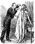 Man hypnotizing woman
