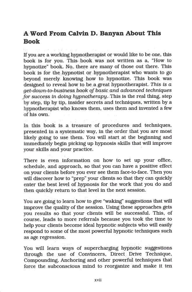About Hypnosis and Hypnotherapy Book xvii