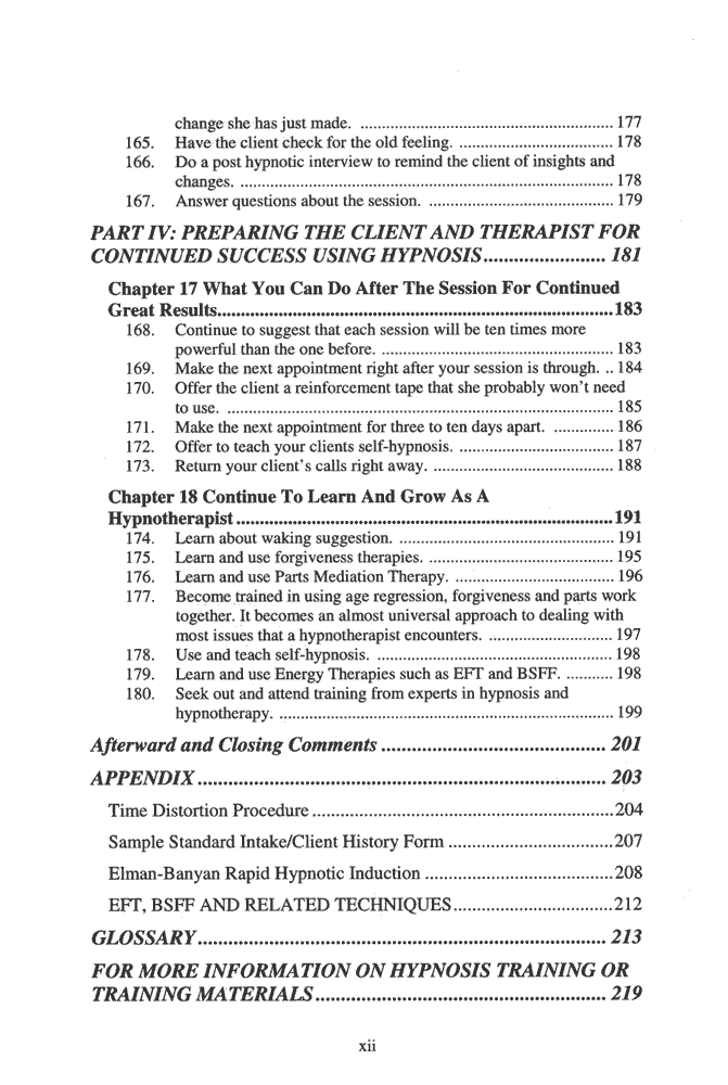 Hypnosis and Hypnotherapy Book xii
